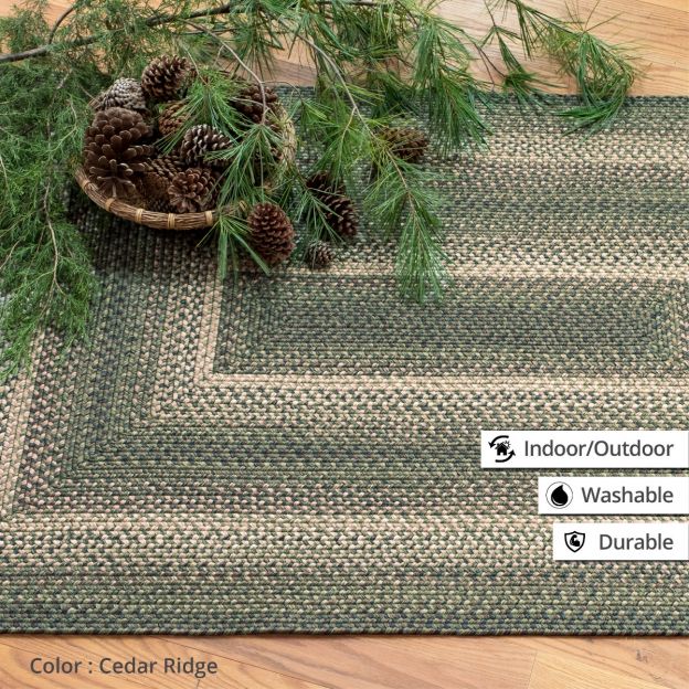 Green Washable Outdoor Braided Area Rug, Are Braided Rugs Washable