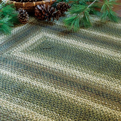 Buy Homespice Pinecone Green Jute Premium Primitive Braided Area Rug Online In USA | Rugfire