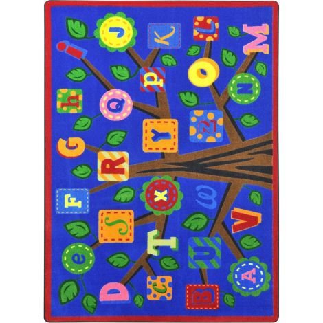 Kid Essentials Alphabet Leaves-Bold Machine Tufted Area Rugs By Joy Carpets