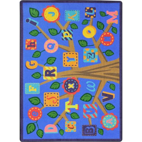 Kid Essentials Alphabet Leaves-Soft Machine Tufted Area Rugs By Joy Carpets