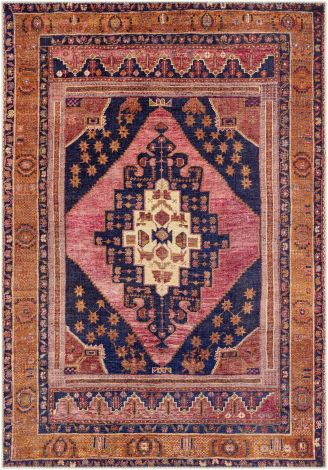 Amelie AML-2347 Dark Blue, Bright Pink Machine Woven Traditional Area Rugs By Surya