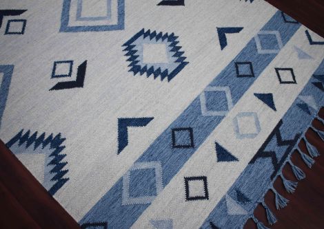 Artifacts Chepa Blue Handmade Flatweave Wool Area Rugs By Amer.
