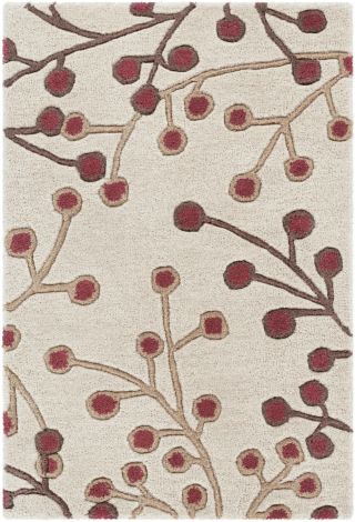Athena ATH-5053 Burgundy, Camel Hand Tufted Cottage Area Rugs By Surya