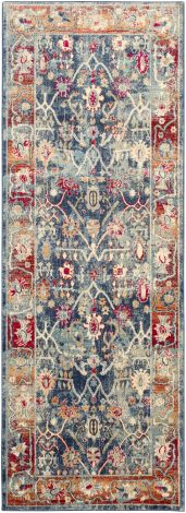 Bohemian BOM-2304 Navy, Charcoal Machine Woven Traditional Area Rugs By Surya