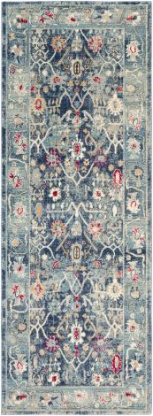 Bohemian BOM-2305 Navy, Charcoal Machine Woven Traditional Area Rugs By Surya