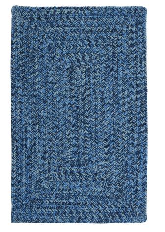 Catalina CA59 Blue Wave Rustic Farmhouse, Indoor - Outdoor Braided Area Rug by Colonial Mills