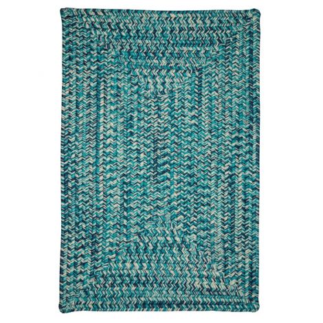 Catalina CA99 Blue Lagoon Rustic Farmhouse, Indoor - Outdoor Braided Area Rug by Colonial Mills