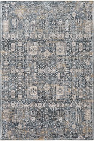 Cardiff CDF-2309 Teal, Medium Gray Machine Woven Traditional Area Rugs By Surya