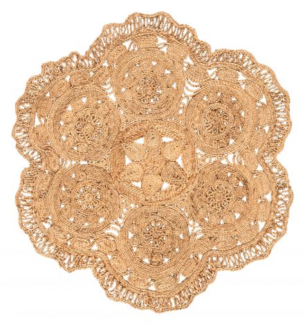 Jaipur Living Freesia Natural Floral Beige Round Area Rugs 