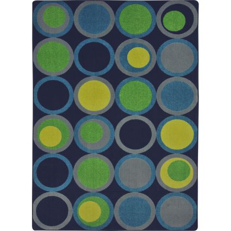 Kid Essentials Circle Back-Navy Machine Tufted Area Rugs By Joy Carpets