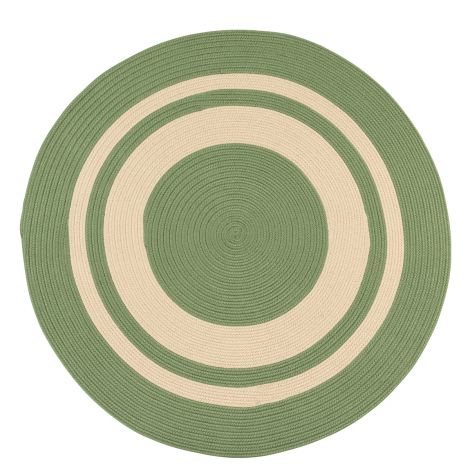 Coronado Round CN40 Moss Rustic Farmhouse, Indoor - Outdoor Braided Area Rug by Colonial Mills
