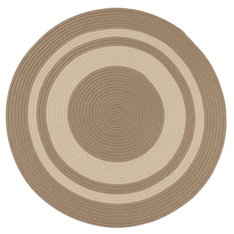 Coronado Round CN80 Sand Rustic Farmhouse, Indoor - Outdoor Braided Area Rug by Colonial Mills