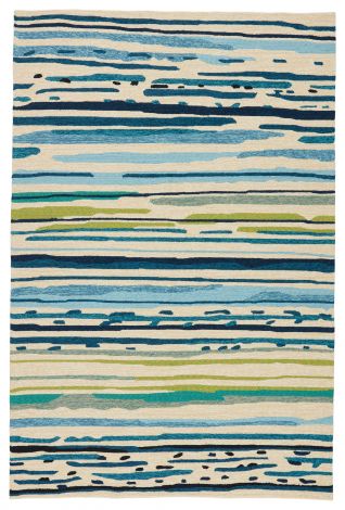 Jaipur Living Sketchy Lines Indoor Outdoor Abstract Blue Green Area Rugs 