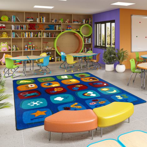 Kid Essentials Discovery Blocks-Multi Machine Tufted Area Rugs By Joy Carpets