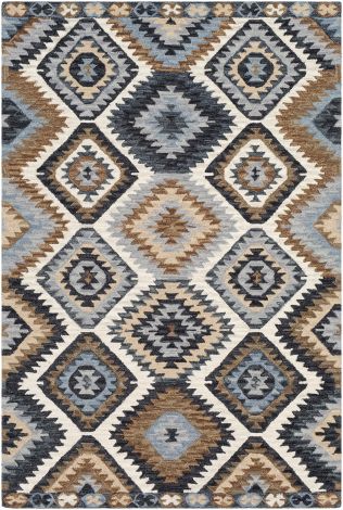 Dena DNA-1010 Teal, Medium Gray Hand Tufted Rustic Area Rugs By Surya