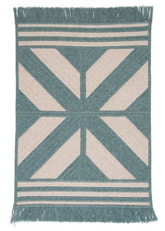 Sedona ED49 Teal Modern & Contemporary, Wool Braided Area Rug by Colonial Mills