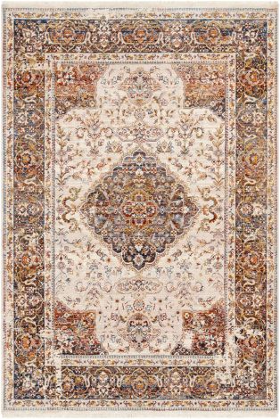 Ephesians EPC-2336 Taupe, Dark Blue Machine Woven Traditional Area Rugs By Surya