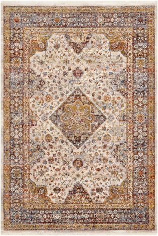 Ephesians EPC-2342 Taupe, Dark Blue Machine Woven Traditional Area Rugs By Surya