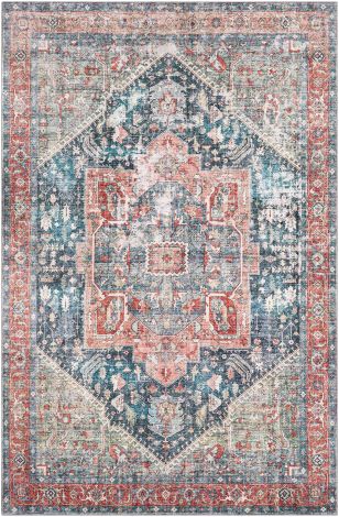 Erin ERN-2305 Terracotta, Brick Machine Woven Traditional Area Rugs By Surya