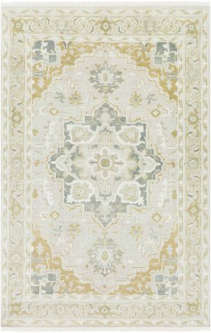 Elixir EXI-1002 Khaki, Mustard Hand Knotted Traditional Area Rugs By Surya