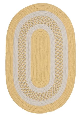 Flowers Bay FB31 Yellow Rustic Farmhouse, Indoor - Outdoor Braided Area Rug by Colonial Mills