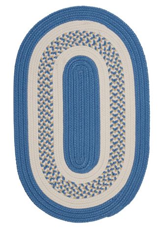 Flowers Bay FB51 Blue Rustic Farmhouse, Indoor - Outdoor Braided Area Rug by Colonial Mills