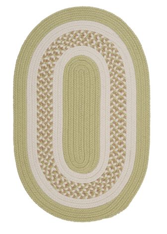 Flowers Bay FB61 Light Green Rustic Farmhouse, Indoor - Outdoor Braided Area Rug by Colonial Mills