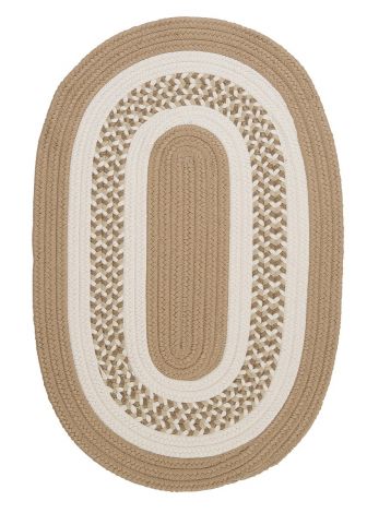 Flowers Bay FB91 Cuban Sand Rustic Farmhouse, Indoor - Outdoor Braided Area Rug by Colonial Mills