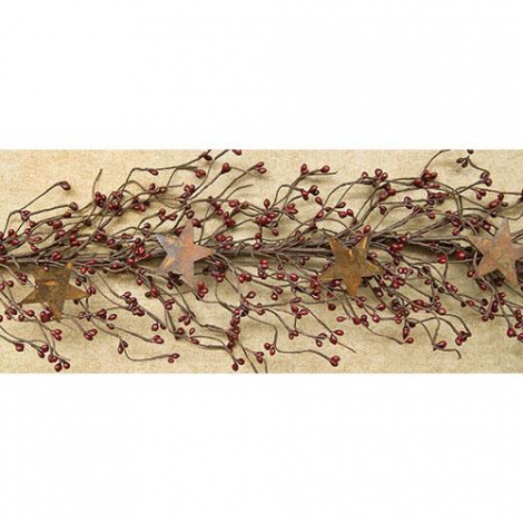 Buy Pip Berry Garland With Stars, Ivory, 40" Online
