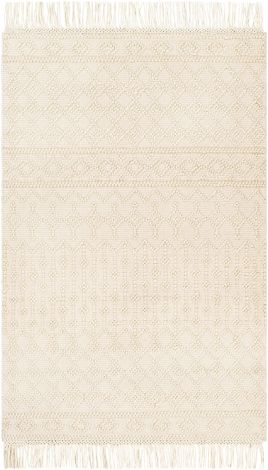 Farmhouse Tassels FTS-2305 White, Beige Hand Woven Cottage Area Rugs By Surya