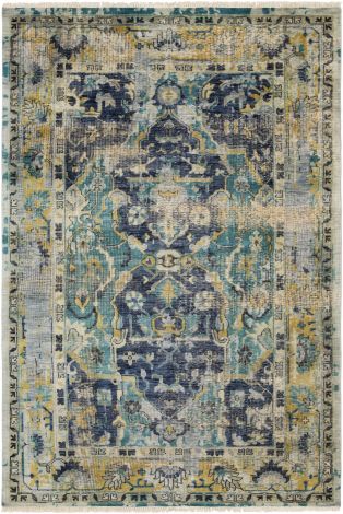 Festival FVL-1001 Navy, Teal Hand Knotted Traditional Area Rugs By Surya