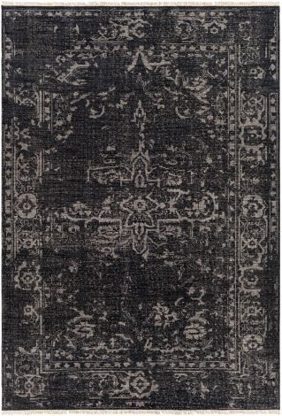 Festival FVL-1010 Black, Medium Gray Hand Knotted Traditional Area Rugs By Surya