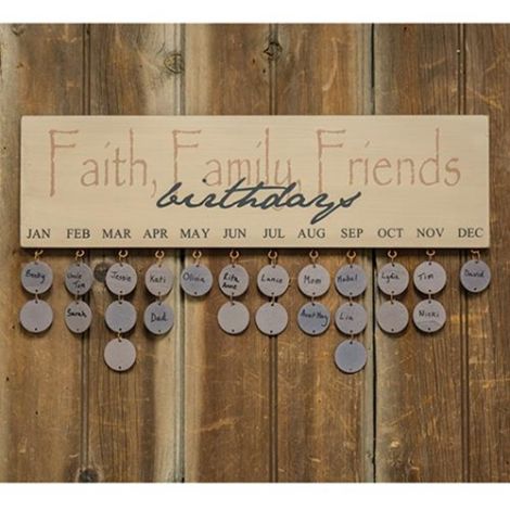 Buy Faith Family Friends Birthday Calendar - Burgundy Online