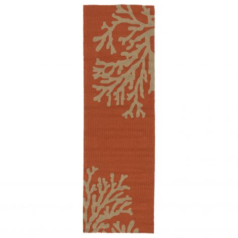 Jaipur Living Bough Out Indoor Outdoor Floral Orange Taupe Runner Rugs 