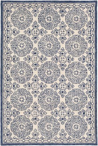 Granada GND-2303 Dark Blue, Denim Hand Tufted Traditional Area Rugs By Surya