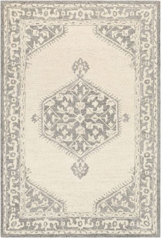Granada GND-2307 Medium Gray, Beige Hand Tufted Traditional Area Rugs By Surya