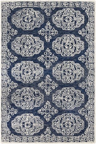 Granada GND-2308 Dark Blue, Medium Gray Hand Tufted Traditional Area Rugs By Surya