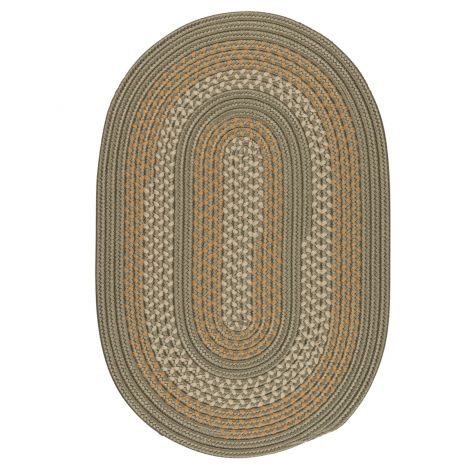 Georgetown GT60 Olive Rustic Farmhouse, Indoor - Outdoor Braided Area Rug by Colonial Mills