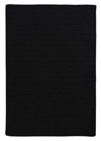 Simply Home Solid H031 Black Casual, Indoor - Outdoor Braided Area Rug by Colonial Mills