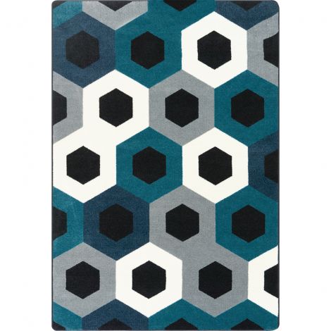 Kid Essentials Hexed-Sapphire Machine Tufted Area Rugs By Joy Carpets