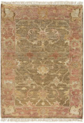 Hillcrest HIL-9004 Dark Red, Dark Brown Hand Knotted Traditional Area Rugs By Surya