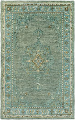 Haven HVN-1227 Emerald, Teal Hand Knotted Traditional Area Rugs By Surya