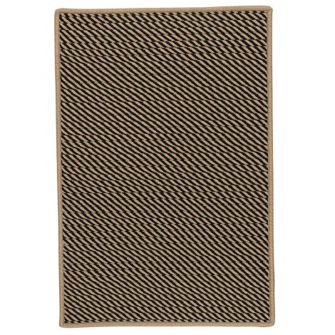 Point Prim IM13 Black Modern & Contemporary, Indoor - Outdoor Braided Area Rug by Colonial Mills