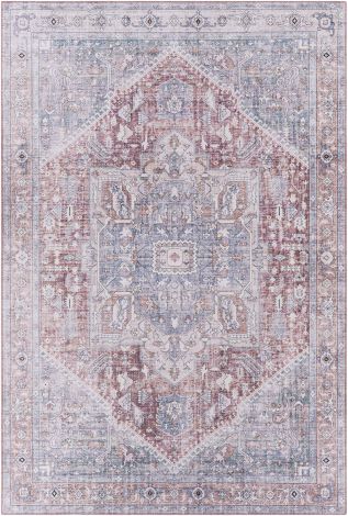 Iris IRS-2328 Rose, Pale Pink Machine Woven Traditional Area Rugs By Surya