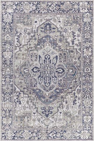 Iris IRS-2359 Charcoal, Sage Machine Woven Traditional Area Rugs By Surya