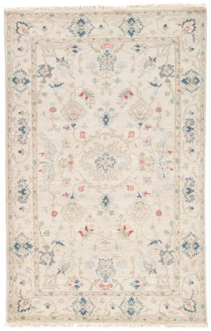 Jaipur Living Hacci Hand-Knotted Floral Cream Blue Area Rugs 
