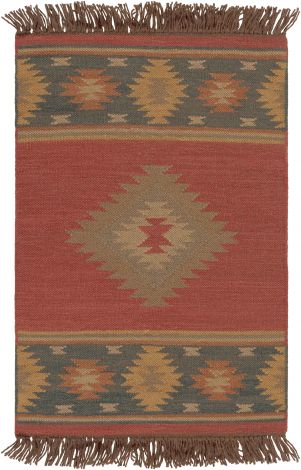 Jewel Tone JT-1033 Dark Red, Navy Hand Woven Rustic Area Rugs By Surya