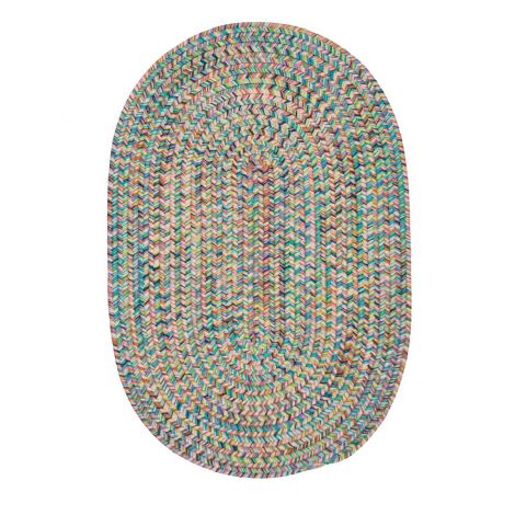 Kicks Cove Oval KC47 Bright Baby - Kids - Teen, Indoor - Outdoor Braided Area Rug by Colonial Mills