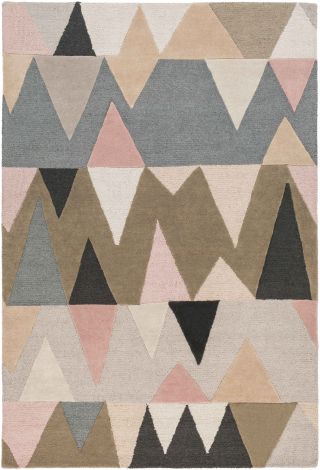 Kennedy KDY-3015 Pale Pink, Beige Hand Tufted Modern Area Rugs By Surya