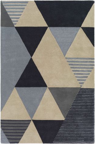 Kennedy KDY-3028 Navy, Taupe Hand Tufted Modern Area Rugs By Surya